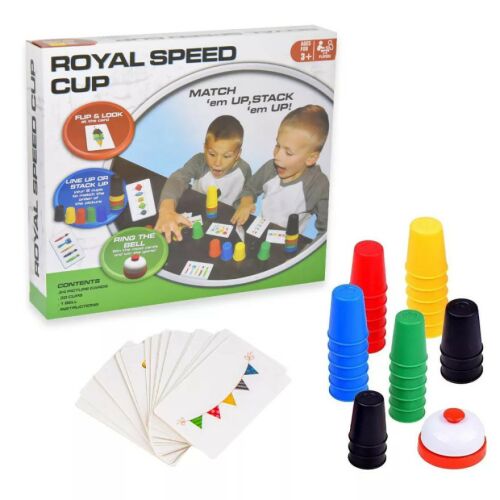 Royal Speed Cup gyorsasági kupakos játék csengővel és kártyákkal