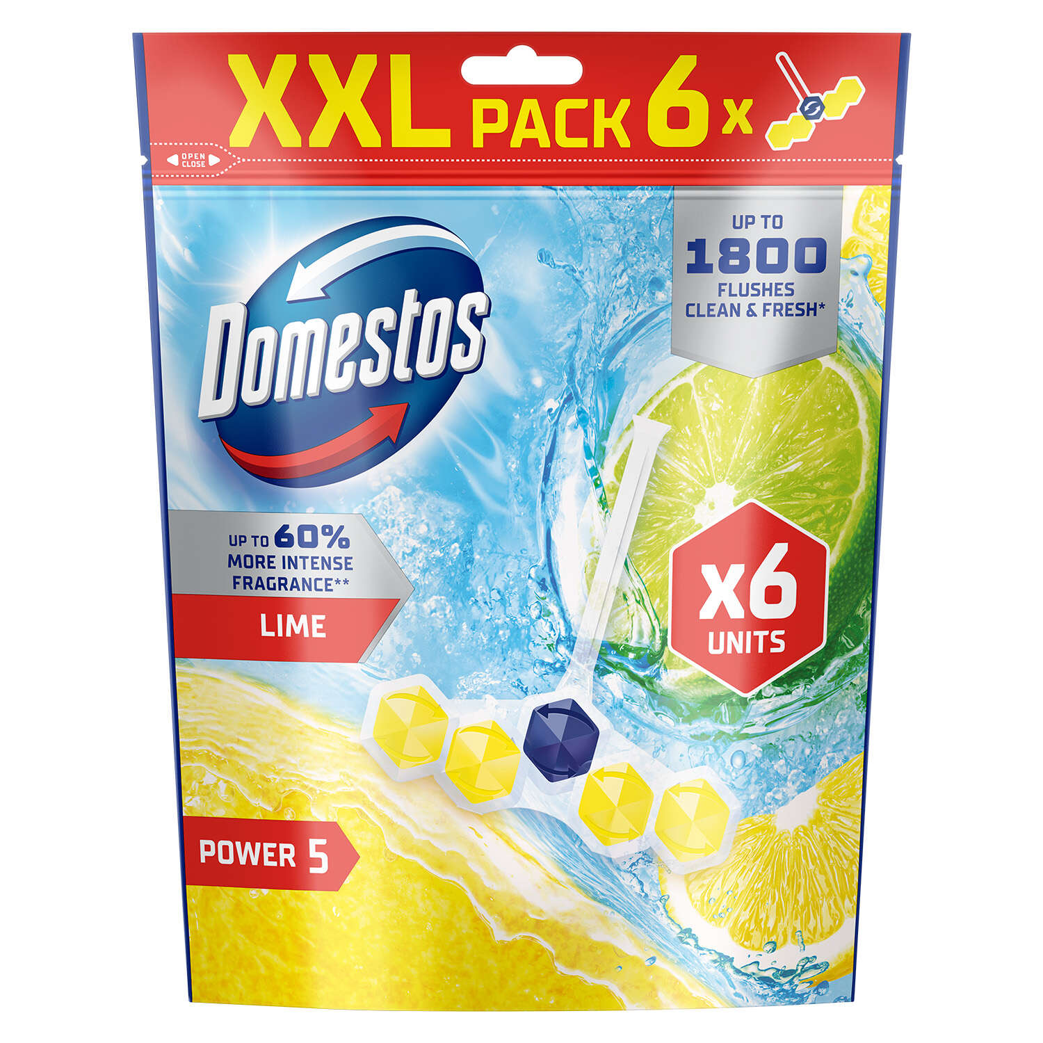E-shop Domestos Power5 WC osviežujúci blok Vápno (6x50g)