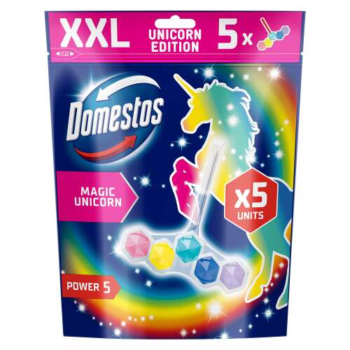 Domestos Power5 WC osviežovač Magic Unicorn XXL edícia, 5 balení