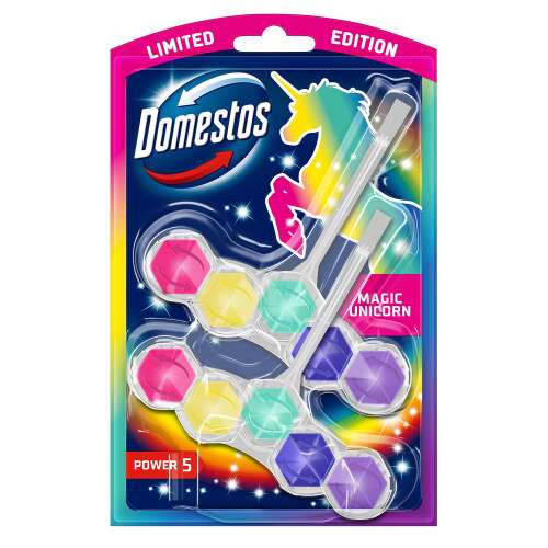 Domestos Power5 WC frissítő blokk Magic Unicorn, limitált kiadás, 2 x 50g