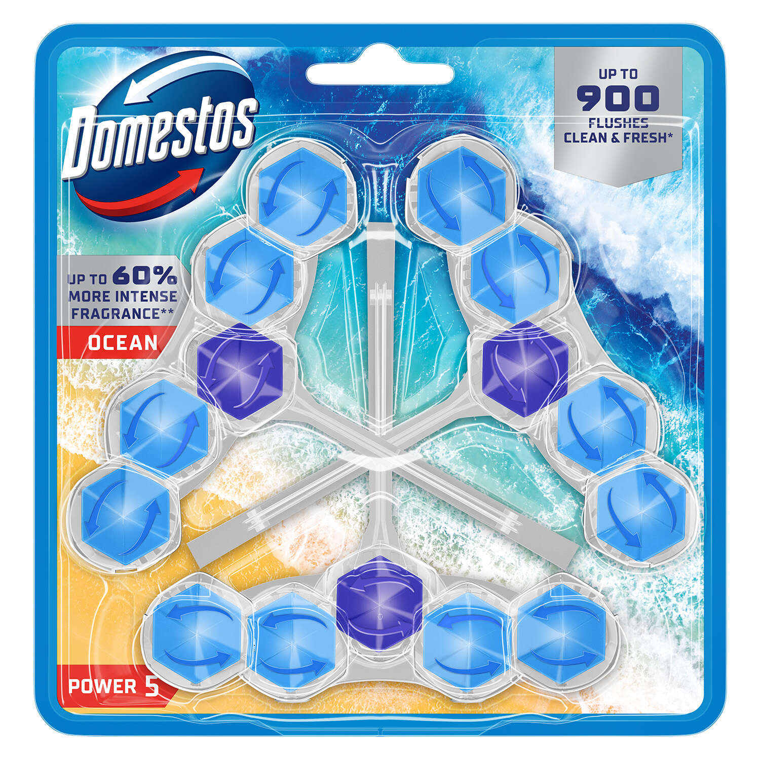E-shop Domestos Power5 WC osviežujúci blok Ocean (3x50g)