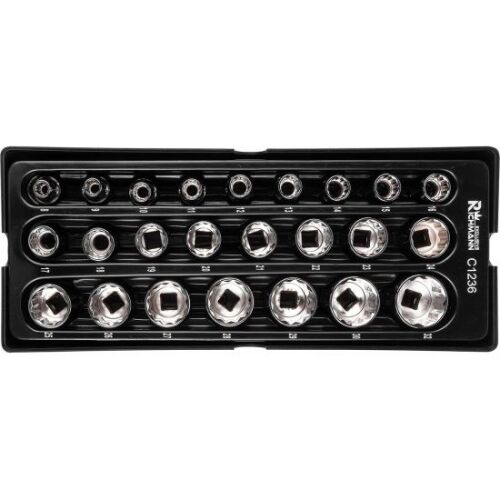 Richmann Exclusive 24 darabos dugókulcs készlet, 1/2 hüvelyk, 8-32 mm, szerszámos szekrény fiókjához