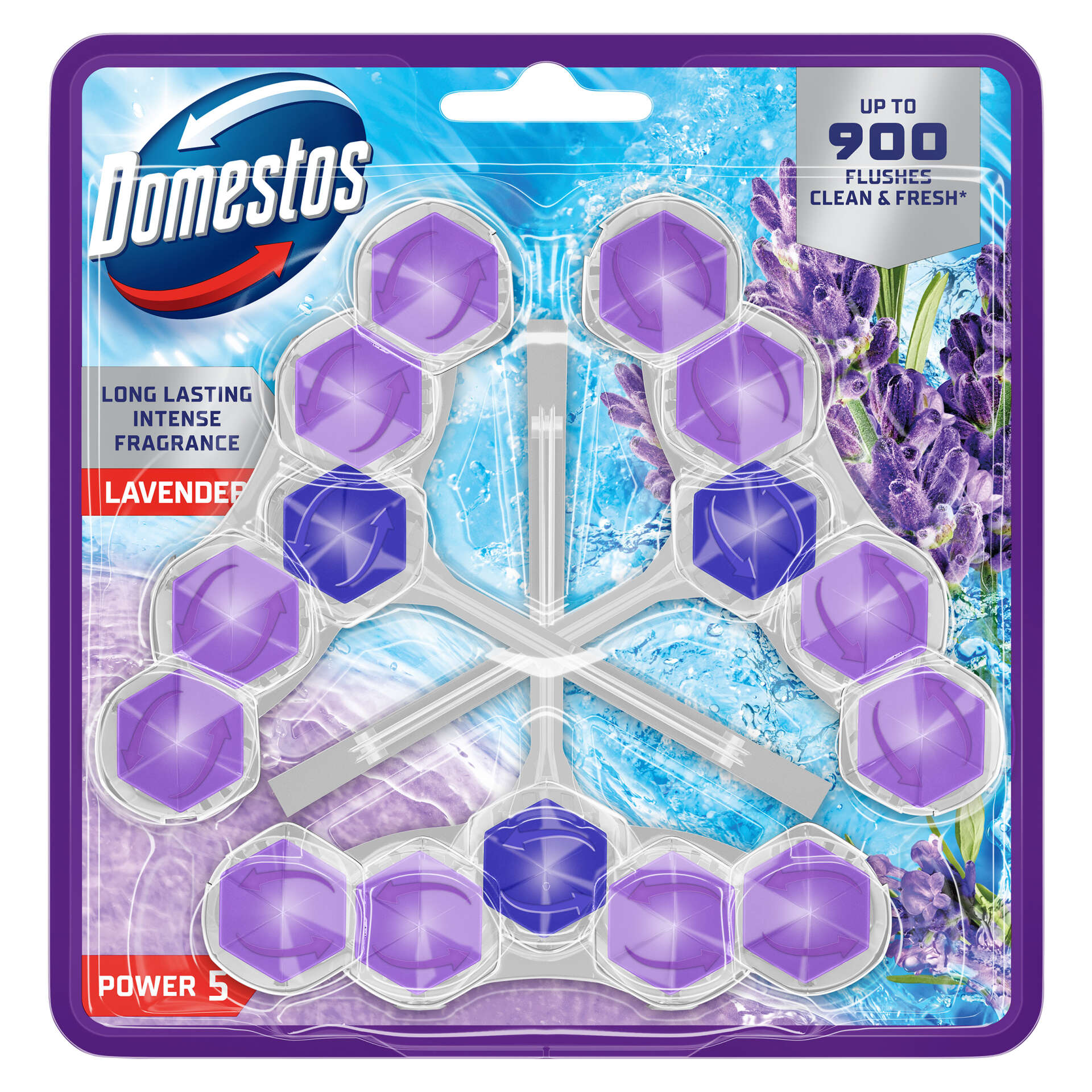 E-shop Domestos Power5 Osviežujúci blok do toalety Levanduľa (3x50g)