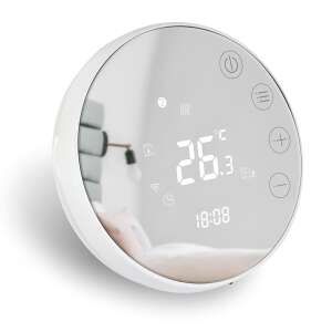 Vichema ThermoMaster Smart WiFi Thermostat, white, with mirror finish, showing temperature and time - Room thermostat
