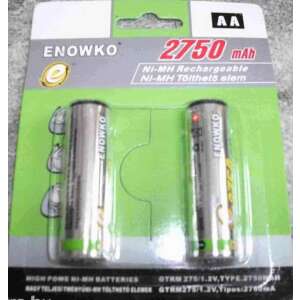 2 pack ENOWKO 2750 mAh AA rechargeable batteries - Accumulator