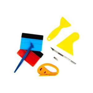 Car wrap installation tool kit, 8 piece set, includes squeegees, cutters, and blades, Amio brand - Tool Set