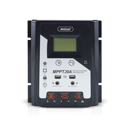 Andowl MPPT20A solar charge controller with LCD display