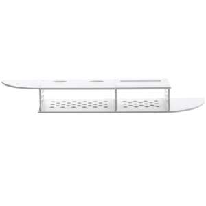 White wall mounted shelf with three compartments, perfect for organizing your router, modem, and other devices - Signal Booster