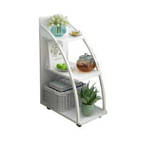 Dekoratív asztalka, PVC, bármilyen helyiségbe alkalmas, 77.5x28.5x49.5cm, fehér színű