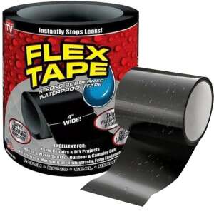 Flex Tape waterproof repair tape, black, 4 inch wide, instantly stops leaks - Adhesive Tape
