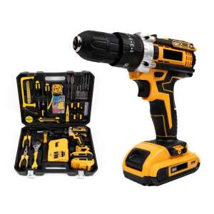 Ütvefúrógép, 2 akkumulátor 36V, 5Ah, készlet 110 alkatrésszel, szerszámokkal és tartozékokkal