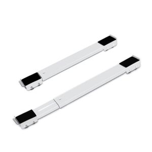 Kihúzható, fém, kihúzható mobil állvány görgőkkel és teleszkópos talppal bútorok és nagyméretű készülékek mozgatásához, maximális terhelés 300 kg, fehér színű