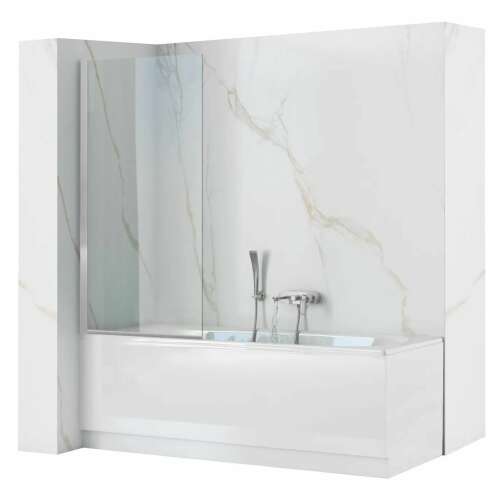 Paravan pentru cadă Rea Lagos Fix 70 cm crom, panou unic, sticlă transparentă, design modern, instalare ușoară, protecție împotriva stropilor, decor pentru baie