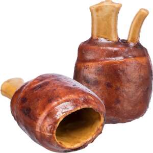 Chicken flavored dog chew, shaped like a ham bone, 2 pieces, Recompensa brand - Dog reward bait