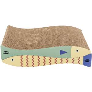 Trixie Fish Shaped Scratching Cardboard for Cats, 2 pack, 40x30x11 cm, Mint Green/Cream, 48015 - Pet Care