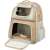 Trixie Willow pet carrier backpack, beige and gray, open front view