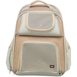 Trixie Willow pet carrier backpack, beige and gray, front view - Pet Care
