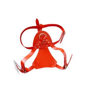 Red leather dog harness, adjustable, Forta brand - Pet Care