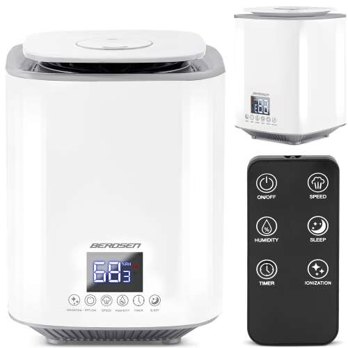 Nawilżacz powietrza Berdsen BD-502 w kolorze białym z pilotem, jonizatorem i dyfuzorem aromatu