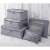 Set of 6 grey travel organizers with zippers, perfect for packing clothes, shoes, and toiletries