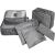Gray travel organizer set with packing cubes and laundry pouches