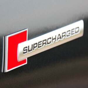 Supercharged 3D embossed car emblem, 10 x 1 cm, self-adhesive - Car decorative strip