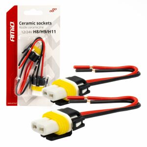 AMIO Soclu ceramic H8/H11/H16 - Conector durabil pentru bec halogen - Lumini auto