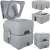 Trizand portable toilet with 12L flush tank and 20L waste tank, gray