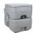 Trizand portable toilet, gray, 12L flush tank, 20L waste tank, back view