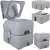 Trizand portable toilet with 12L flush tank and 20L waste tank, gray