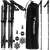Trizand Telescopic Adjustable Trekking Poles Set for Hiking with Extra Tips, Storage Bag, Black