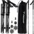 Telescopic Adjustable Trekking Poles Set for Hiking, with Extra Tips, Storage Bag, Black 104597620