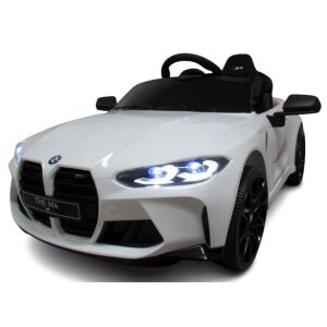 Fehér BMW M4 elektromos kisautó gyerekeknek, elölnézet - R-Sport