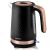 Berdsen 1.7L Elektromos Vízforraló - Fekete és Rosegold, vezeték nélküli vízforraló vízszintjelzővel