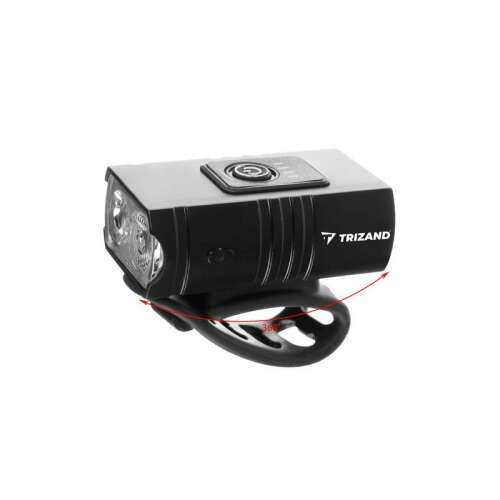 Lampă de bicicletă Trizand 4T6 USB, neagră, far