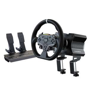 Moza Racing R5 PC Simulator Set with Direct Drive Base, ES Steering Wheel, SR-P Lite Pedals, and Clamp - Gaming Steering Wheel