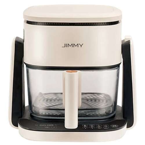 JIMMY AF3 Friteuză cu aer multifuncțională 2 în 1, vedere din față, culoare alb și negru