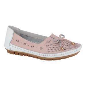 Női balerinák természetes bőrből Feeling Moreno, rózsaszín-fehér, 37