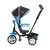 Toyz Timmy Tricikli #piros blaues Dreirad mit Verdeck, Elternlenker und Sicherheitsgurt