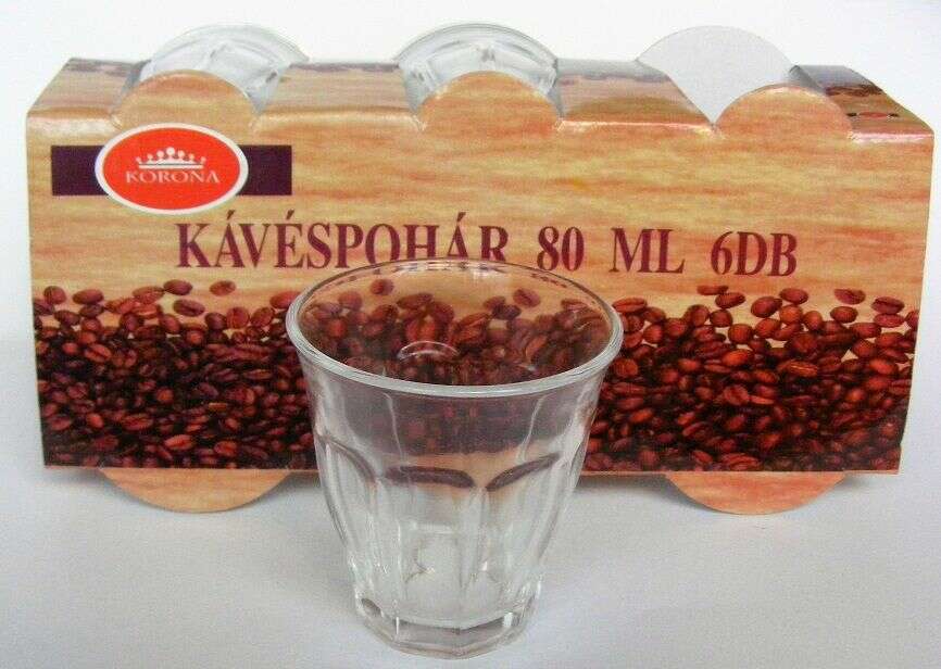 Korona Retro Kávéspohár - Üveg - 80 ml