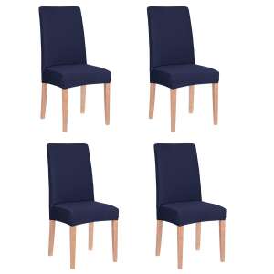 Univerzális Székhuzat - 4 db Sötétkék - Poliészter/Spandex