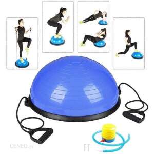 Collage of Springos Bosu ball exercises with resistance bands - Body shaping