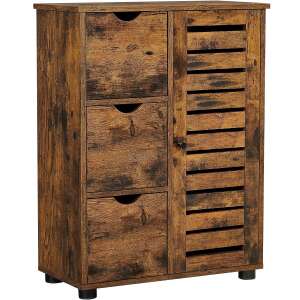 SONGMICS 3-Drawer Chest and Cabinet, 60x30x80cm, Rustic Brown 104644338 - SONGMICS