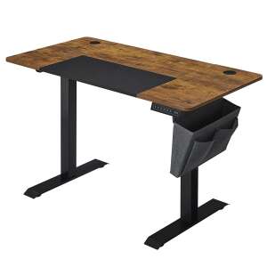Výškovo nastaviteľný stôl Songmics B-0254 čierny a vintage hnedý s úložným vreckom - Počítačové stoly