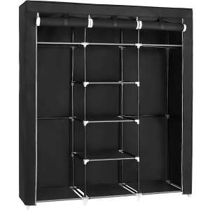 SONGMICS Wardrobe Organizer, Fabric, 2 Rods for Hangers, 45x150x175cm, Black 104645209 - Cabinet
