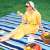Picnic or Beach Blanket with Insulation Foil and Handle, 200x200cm, White Blue 104645354