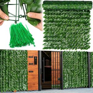 Artificial Leaf Screen Panel for Fence or Balcony, 100x500cm, Green 114756045 - Awning & Shade
