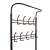 Close-up of black metal coat rack with shoe shelf, 18 hooks, 2 shelves, 187x67cm