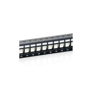 Equip 769124 24 Port geschirmte Cat.6 Patch Panel, schwarz, 19 Zoll - Patchpanels