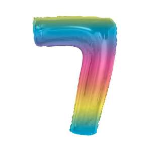 Regenbogen Zahl 7 Folienballon, 92cm - Luftballons